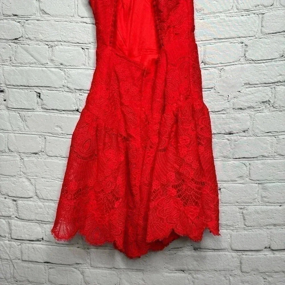 NWT Saints & Secrets Red Lace Open Back Halter Top A-Line Dress size Small - Picture 11 of 11